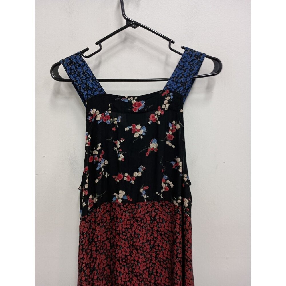 VTG Carol Anderson Womens Sleeveless Maxi Dress Medium Petite Blue Floral BOHO - Picture 7 of 8
